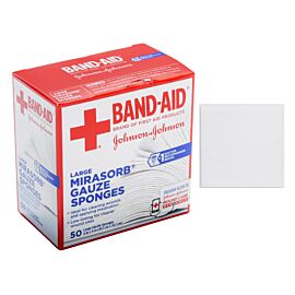 J & J Band-Aid First Aid NoMirasorb Gauze, 4" x 4"