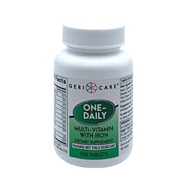 Geri-Care 5000 IU, 50 mg, 400 IU, 2 mg, 2.5 mg, 20 mg, 1 mg, 1 mcg, 1 mg, 18 mg Multivitamin with Minerals Tablets 100 per Bottle