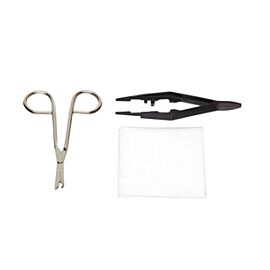 Suture Removal Tray with Metal Littauer Scissors and Plastic Forceps