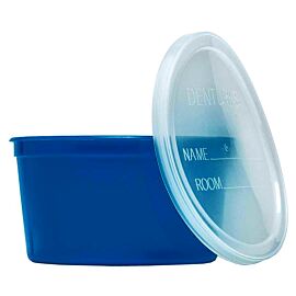 Denture Container with Lid, 8 oz., Aqua