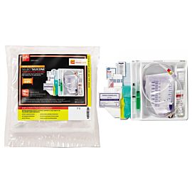 Medline 100% Silicone Temperature-Sensing 2-Way Foley Catheter Tray, 18 Fr, 10 cc, with Securement Device and Peri Wipe