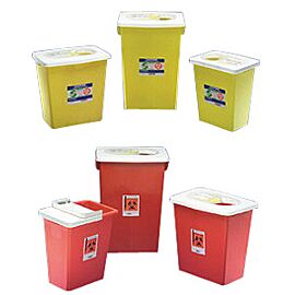 SharpSafety Chemotherapy Sharps Container, PGII, Hinged Lid, Yellow 8 Gallon