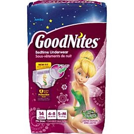 GoodNites Disposable Underwear for Girls Small/Medium Jumbo