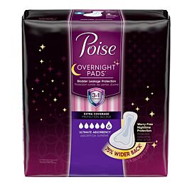Poise Overnight Incontinence Pads, Ultimate Absorbency, Extra Coverage,