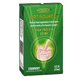 Optisource High Protein Drink Strawberry 8 oz. Brik Pak