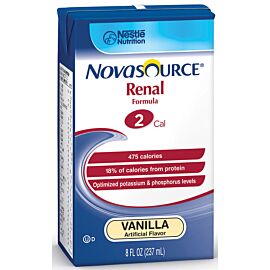 Novasource Renal Nutritional Support Vanilla Flavor Liquid 8 oz. Brik Pak