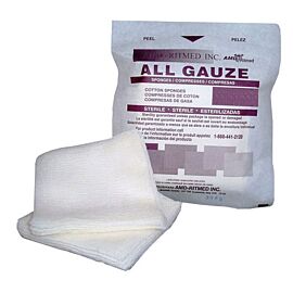 Gauze Sterile Sponge 4" x 4", 12-Ply.