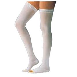 Anti-Embolism Thigh-High Seamless Elastic Stockings Medium Long, White