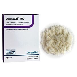 DermaCol 100 Type 1 Bovine Collagen Powder Wound Filler Dressing, 1 Gram