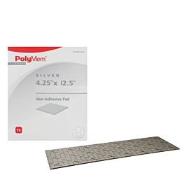 PolyMem Silver Non-Adhesive Foam Dressing, 4.25" x 12.5"