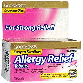 GoodSense Allergy Relief Diphedryl Tabs, 25mg, 100 ct