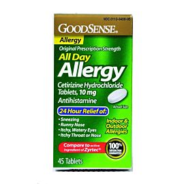 GoodSense 24 HR Allergy Cetirizine Tablets, 10mg, 45 ct