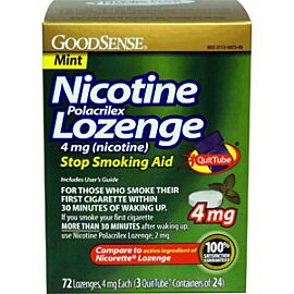 Nicotine Polacrilex Lozenge, 4 mg, Mint (72 Count)