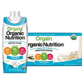 Orgain Organic Nutrition Vegan All-In-One Protein Shake, Sweet Vanilla Bean, 11 fl oz