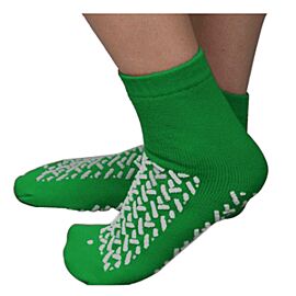 Double Tread Patient Safety Footwear with Terrycloth Exterior, 2X-Large, Green