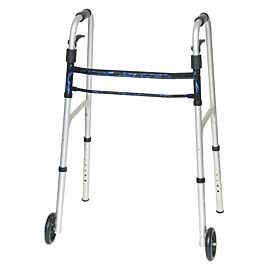 ProBasics Sure Lever Release Folding Walker with 5" Wheels, Blue Flame Finish.