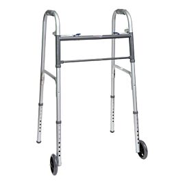 ProBasics Economy Two-Button Steel Walker with 5" Wheels, Adult.