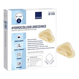 Abena Hydrocolloid Dressing with Beveled Edge, 6" x 6"