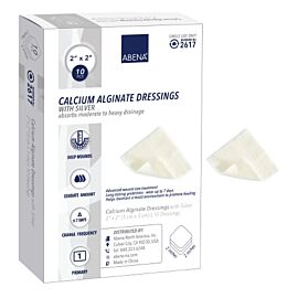 Abena Calcium Alginate Wound Dressing with Silver, 2" x 2"