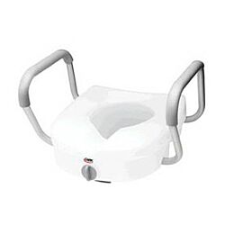 E-Z Lock Raised Toilet Seat with Armrests 5"