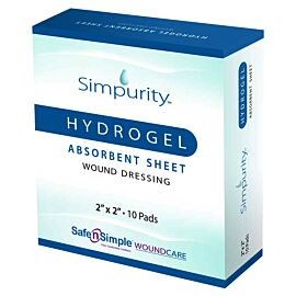 Simpurity Hydrogel Dressing with Adhesive Border, 2" x 2"
