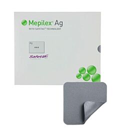 Mepilex Ag 4" x 5" Antimicrobial Foam Dressing, Silver, Sterile, 5 pcs/box