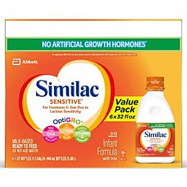 Similac® Sensitive® 32 oz. Bottle Ready to Use Infant Formula - Case of 6