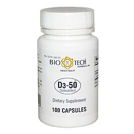 Bio Tech 50000 IU Vitamin Capsules 100 per Bottle