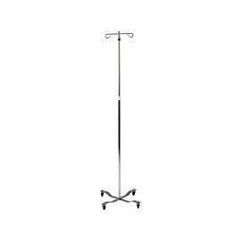 Drive IV Pole Stand, Removable Hooks, 4 Wheels - Chrome Plated Steel, Height Adjustable