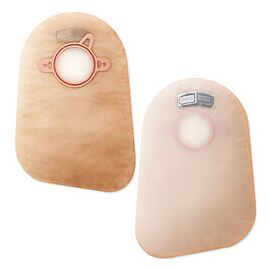 New Image Ostomy Pouch, Filtered, Closed End- 2-Piece, Red Code, Transparent, 2.25" Flange, 9"L