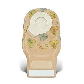 Little Ones Two-Piece Drainable Teddy Bear Design Ostomy Pouch, 8 Inch Length, 1/5 to 1¼ Inch Stoma