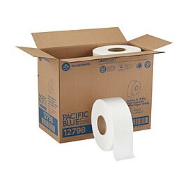 Pacific Blue Basic Toilet Paper, 2-Ply, Jumbo Cored Roll - 3.2 in x 1000 ft