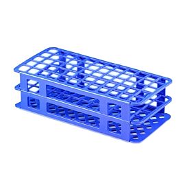 Globe Scientific 456500 Series Test Tube Rack, 16/17mm, 60-Place, Blue