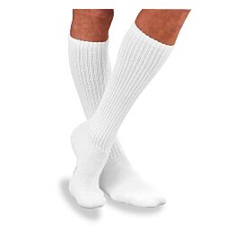 JOBST SensiFoot Diabetic Compression Socks, Knee High, White, Closed Toe