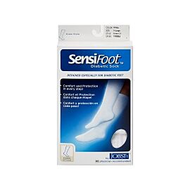 JOBST SensiFoot Diabetic Compression Socks, Knee High, White, Closed Toe, X-Large