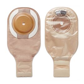 Premier One-Piece Drainable Beige Colostomy Pouch, 12 Inch Length, Up to 1½ Inch Flange
