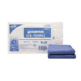 Dukal O.R. Towels, Sterile - Cotton, Disposable - Blue, 17 in x 26