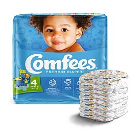 Comfees Premium Diapers, Unisex, Baby, Tab Closure, Size 4