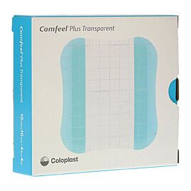 Comfeel Plus Transparent Thin Square Hydrocolloid Dressing Film Backing 4 X 4 Inch 10 per Box