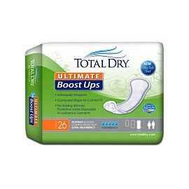 TotalDry Ultimate Boost Ups Absorbency Incontinence Booster Pad, 16½-Inch Length