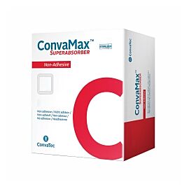 ConvaMax Superabsorber Silicone Adhesive with Border Silicone Foam Dressing, 4 x 4 Inch