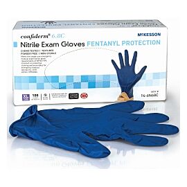 McKesson Confiderm 6.8C Nitrile Exam Glove, Extra Large, Blue