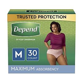 Depend Fit-Flex Maximum Absorbent Underwear, Medium