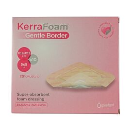 KerraFoam Gentle Border Silicone Foam Dressing, 5 x 5 Inch