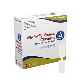 dynarex Butterfly Wound Closure Strip, ½ by 2¾ Inches