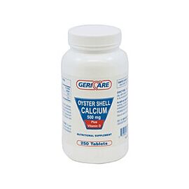 Geri-Care 500 mg Oyster Shell Calcium & Vitamin D Tablets
