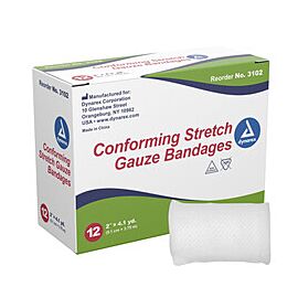 Dynarex Conforming Bandage, Non-Sterile Self-Adhering Gauze Roll