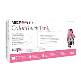 ColorTouch Pink Latex Exam Glove, Small, Pink