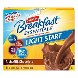 Carnation Breakfast Essentials Light Start Chocolate Oral Supplement, 20 Gram Packet