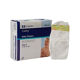 Curity Unisex Baby Diapers, Heavy Absorbency, Disposable, Size 5, 27+ lbs